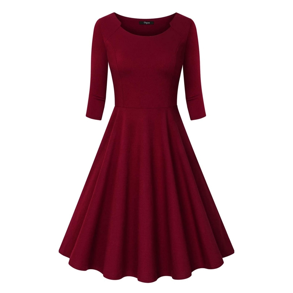 Wine Color Vintage Dress